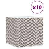 Vidaxx Aufbewahrungsboxen 10 Stück faltbar 32x32x32 cm Vliesstoff braun