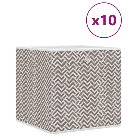 Vidaxx Aufbewahrungsboxen 10 Stück faltbar 32x32x32 cm Vliesstoff braun