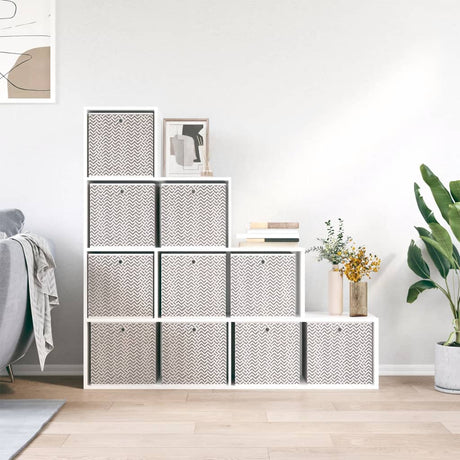 Vidaxx Aufbewahrungsboxen 10 Stück faltbar 32x32x32 cm Vliesstoff braun