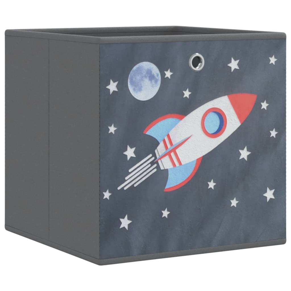Vidaxx Aufbewahrungsboxen 10 Stück faltbar 32x32x32 cm Vliesstoff grau