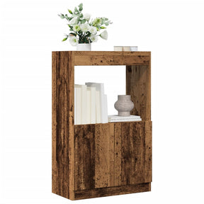 Vidaxl hoge kast 63x33x100 cm bewerkt hout oud houtkleurig