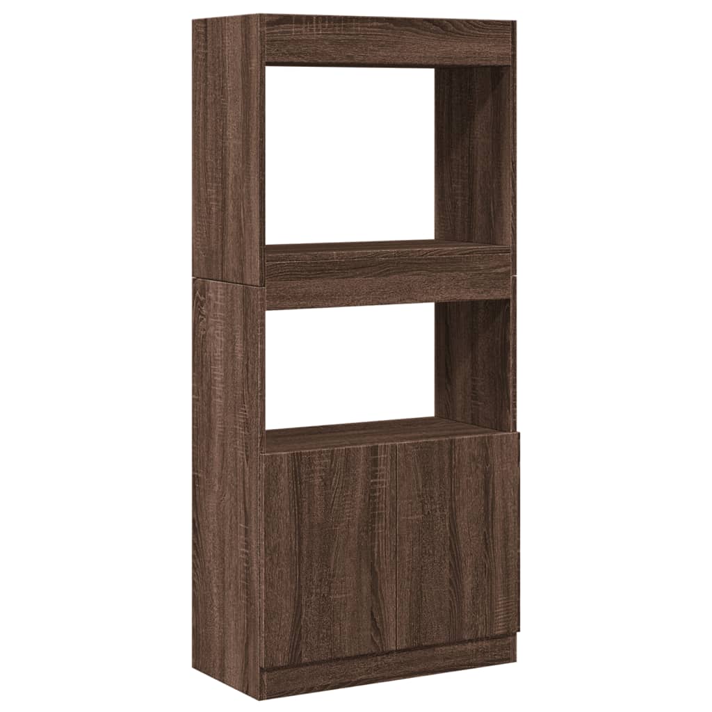 Vidaxl hoge kast 63x33x140 cm bewerkt hout bruin eikenkleurig
