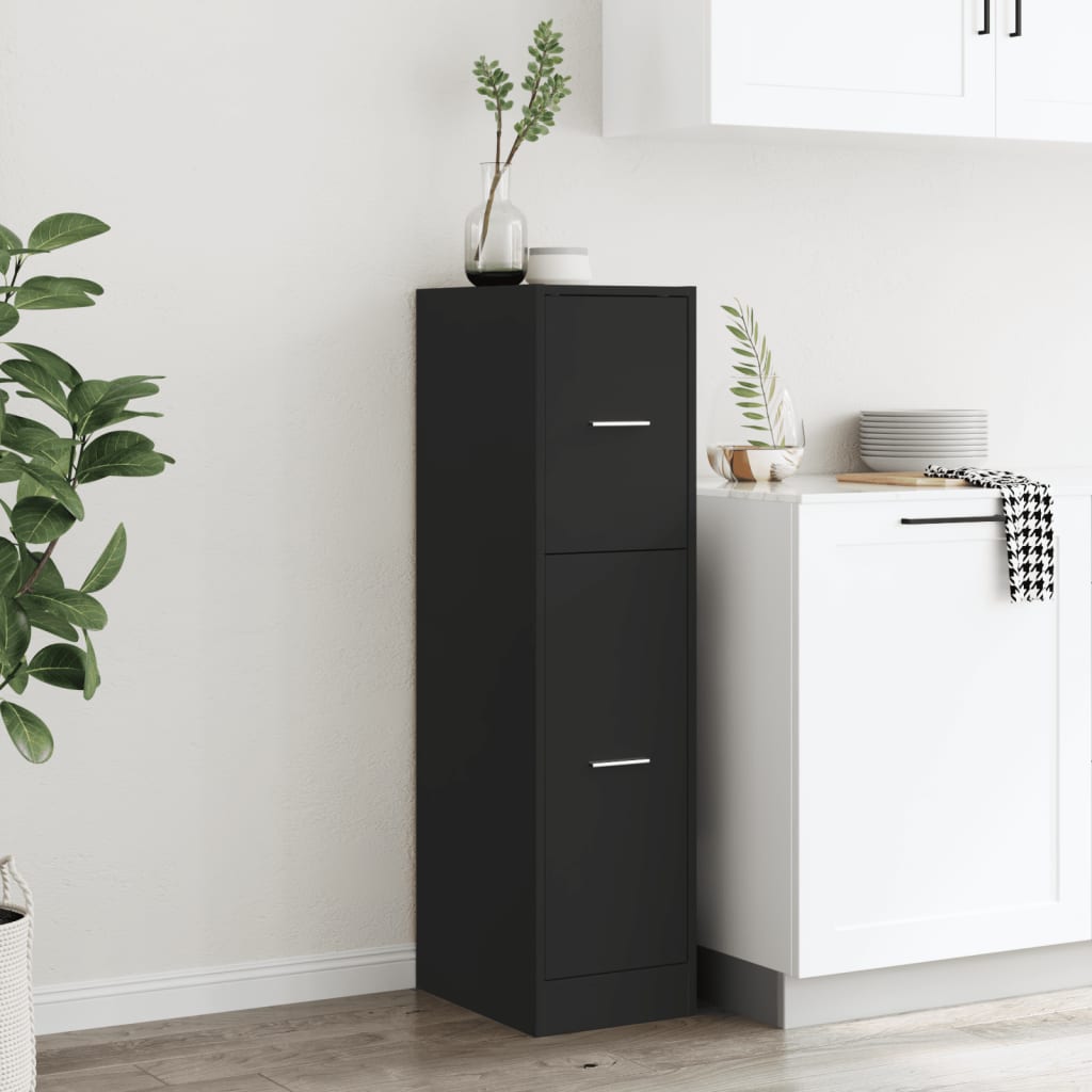 Vidaxl apothekerskast 30x41x118 cm bewerkt hout zwart