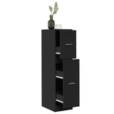 Vidaxl apothekerskast 30x41x118 cm bewerkt hout zwart