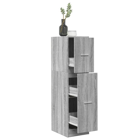 Vidaxl apothekerskast 30x41x118 cm bewerkt hout betongrijs