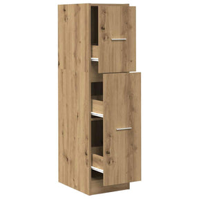 Vidaxl apothekerskast 30x41x118 cm bewerkt hout artisanaal eikenkleur