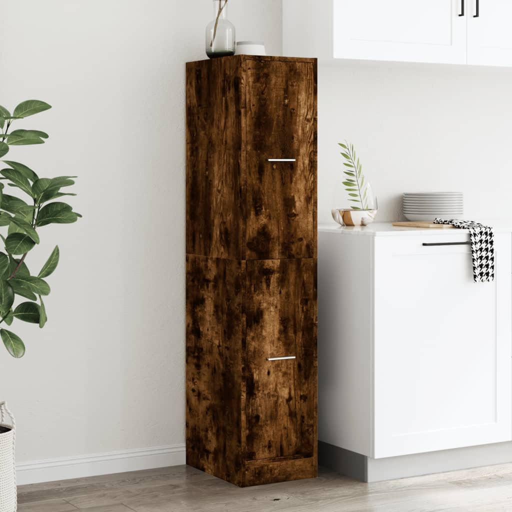 Vidaxl apothekerskast 30x41x144,5 cm bewerkt hout gerookt eikenkleurig