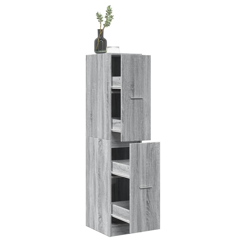 Vidaxl apothekerskast 30x41x144,5 cm bewerkt hout grijs sonoma eiken