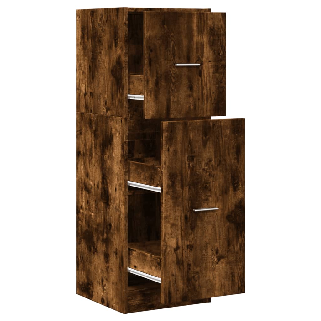 Vidaxl apothekerskast 40x41x118 cm bewerkt hout gerookt eikenkleurig
