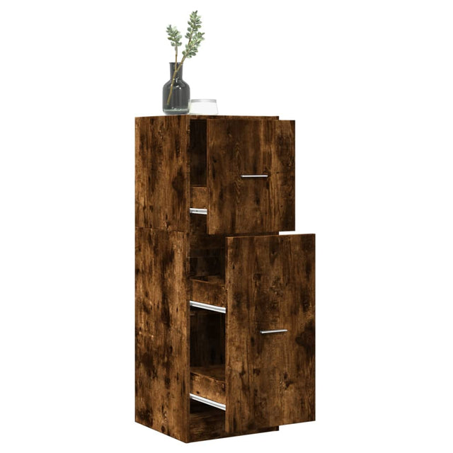 Vidaxl apothekerskast 40x41x118 cm bewerkt hout gerookt eikenkleurig
