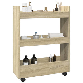 Vidaxl opbergtrolley smal 3-laags bewerkt hout sonoma eikenkleurig