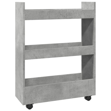 Vidaxl opbergtrolley smal 3-laags bewerkt hout betongrijs