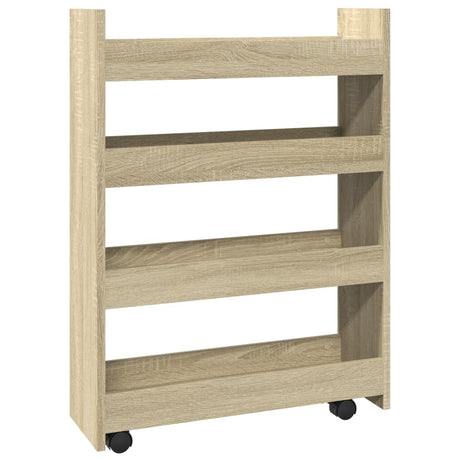 Vidaxl opbergtrolley smal 4-laags bewerkt hout sonoma eikenkleurig
