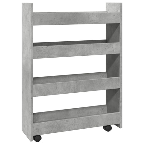 Vidaxl opbergtrolley smal 4-laags bewerkt hout betongrijs