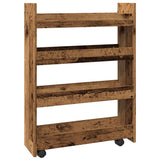 Vidaxl opbergtrolley smal 4-laags bewerkt hout oud houtkleurig