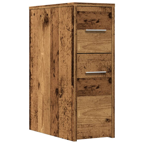 Vidaxl badkamerkast smal met wielen bewerkt hout oud houtkleurig