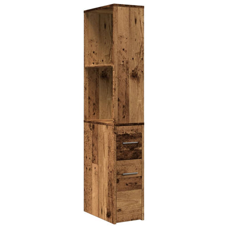 Vidaxl badkamerkast smal met wielen bewerkt hout oud houtkleurig