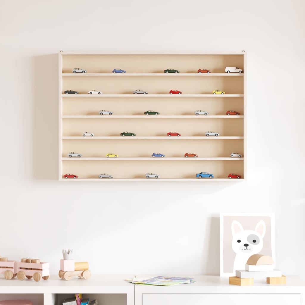 Vidaxl houten verzamelvitrine met 6 planken 80x8,5x55 cm