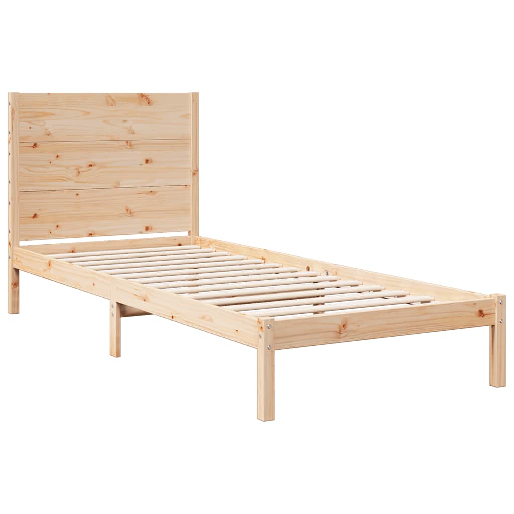 Vidaxl bedframe extra lang zonder matras massief hout 90x220 cm