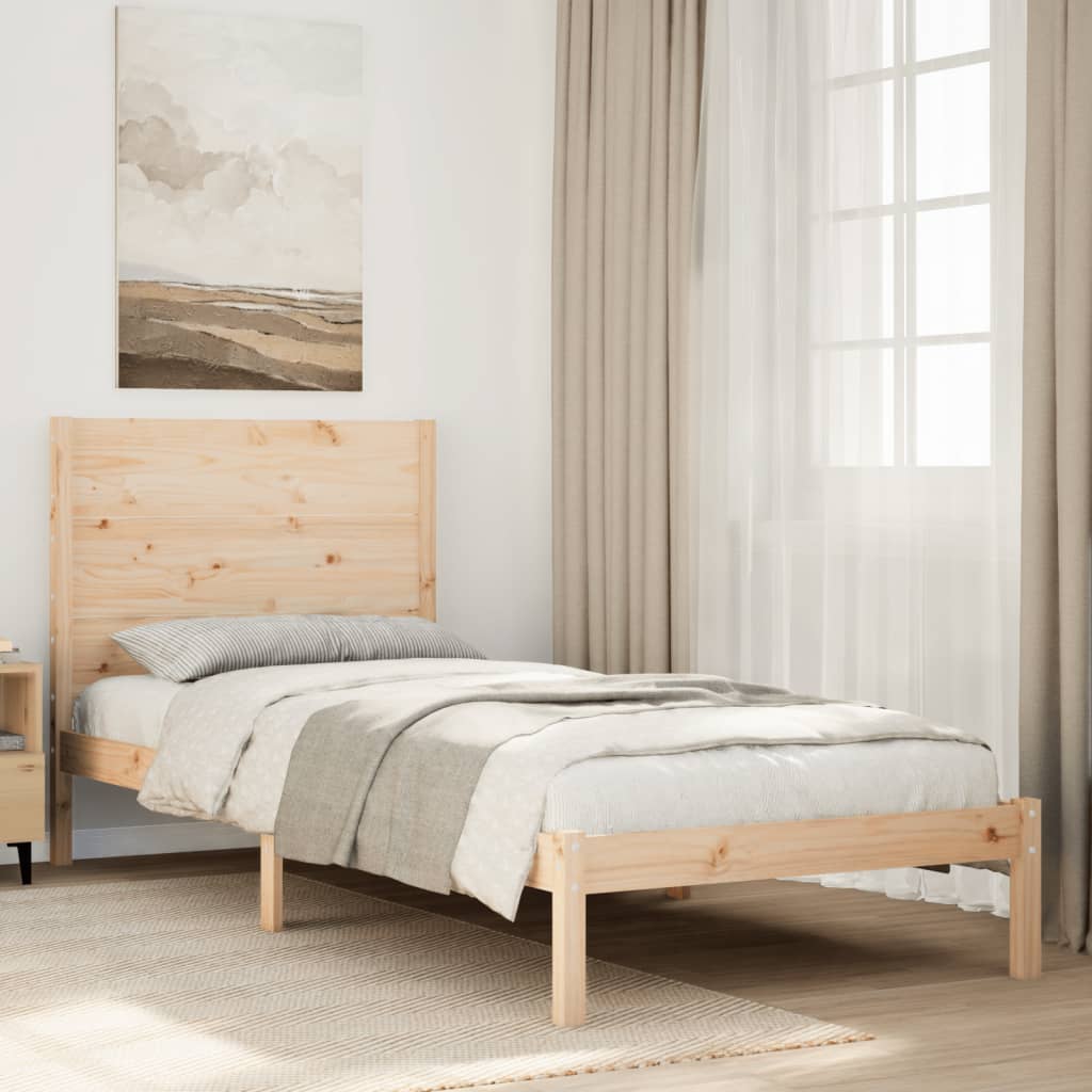 Vidaxl bedframe extra lang zonder matras massief hout 90x220 cm