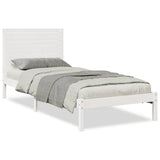 Vidaxl bedframe extra lang zonder matras massief hout wit 90x210 cm