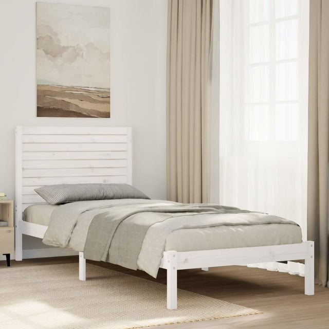 Vidaxl bedframe extra lang zonder matras massief hout wit 90x210 cm