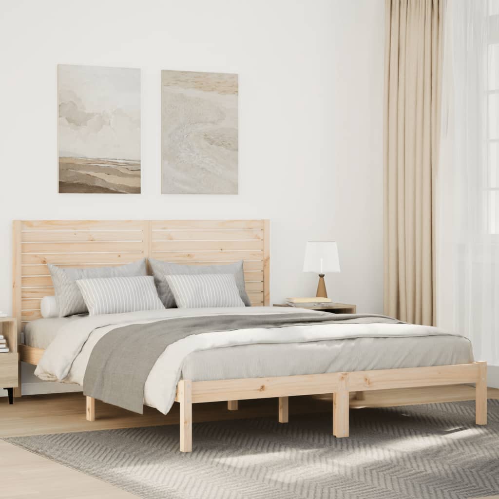 Vidaxl bedframe extra lang zonder matras massief hout 140x210 cm