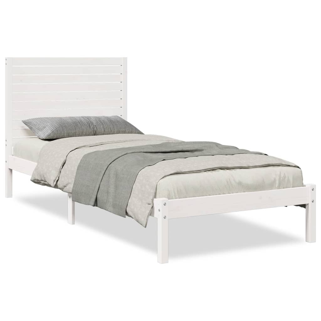 Vidaxl bedframe extra lang zonder matras massief hout wit 90x220 cm