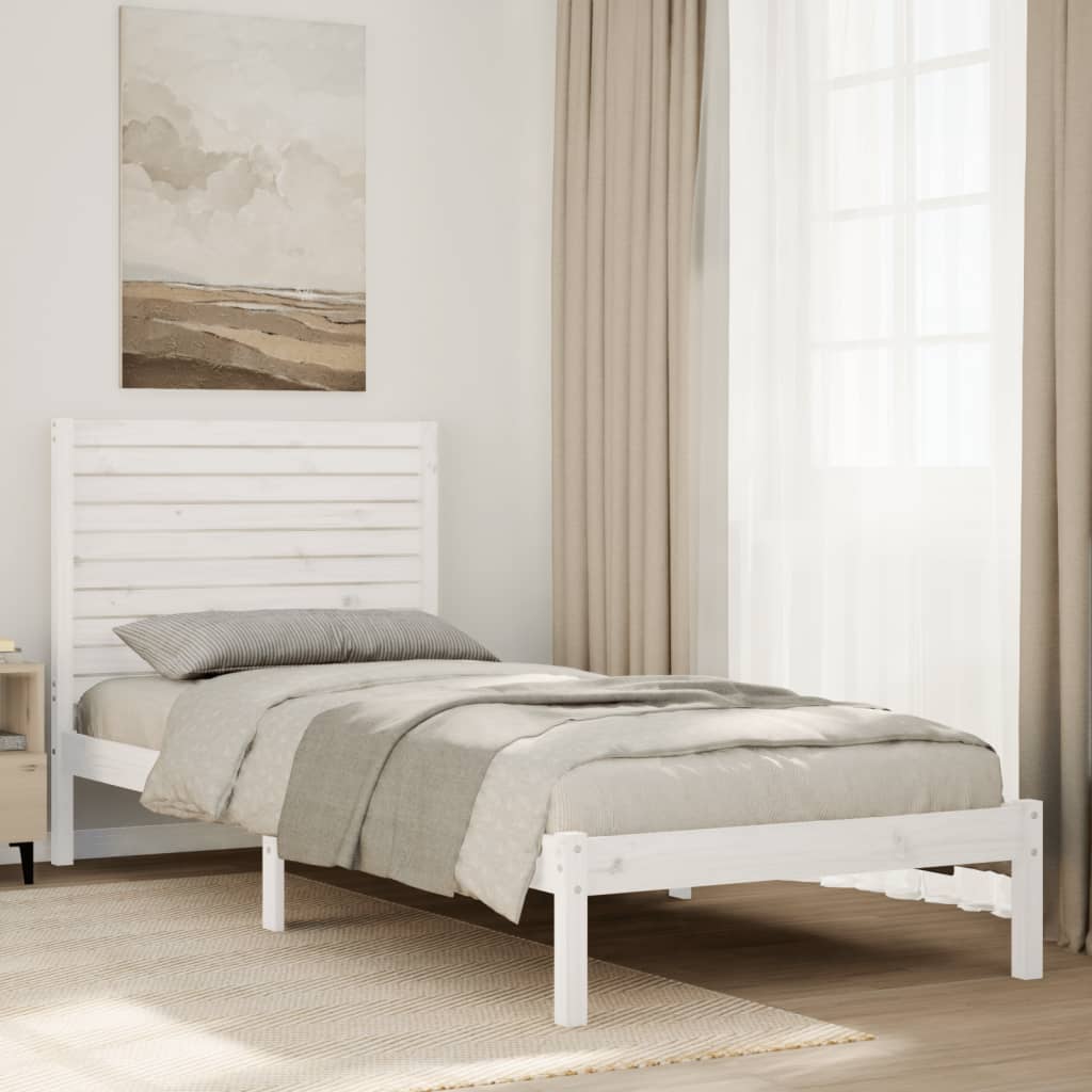 Vidaxl bedframe extra lang zonder matras massief hout wit 90x220 cm