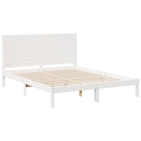 Vidaxl bedframe extra lang zonder matras massief hout wit 140x220 cm