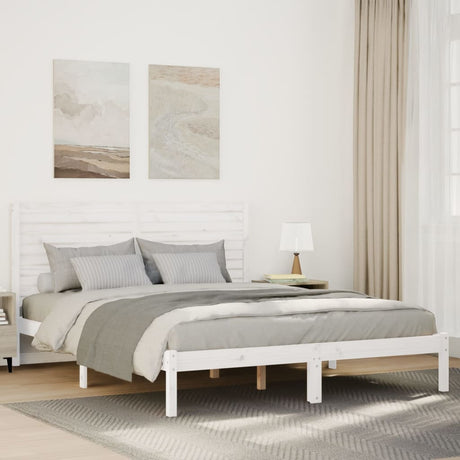 Vidaxl bedframe extra lang zonder matras massief hout wit 140x220 cm