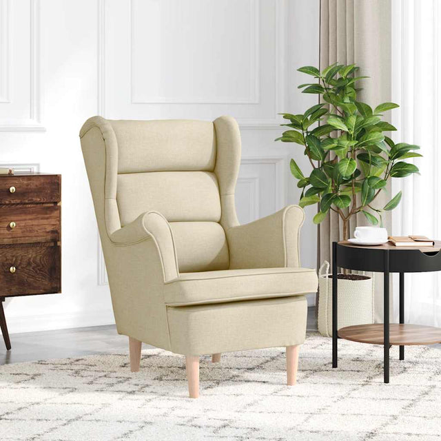 Vidaxl fauteuil 74x84x100 cm stof crèmekleurig
