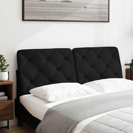 Vidaxl hoofdbordkussen 140 cm stof zwart