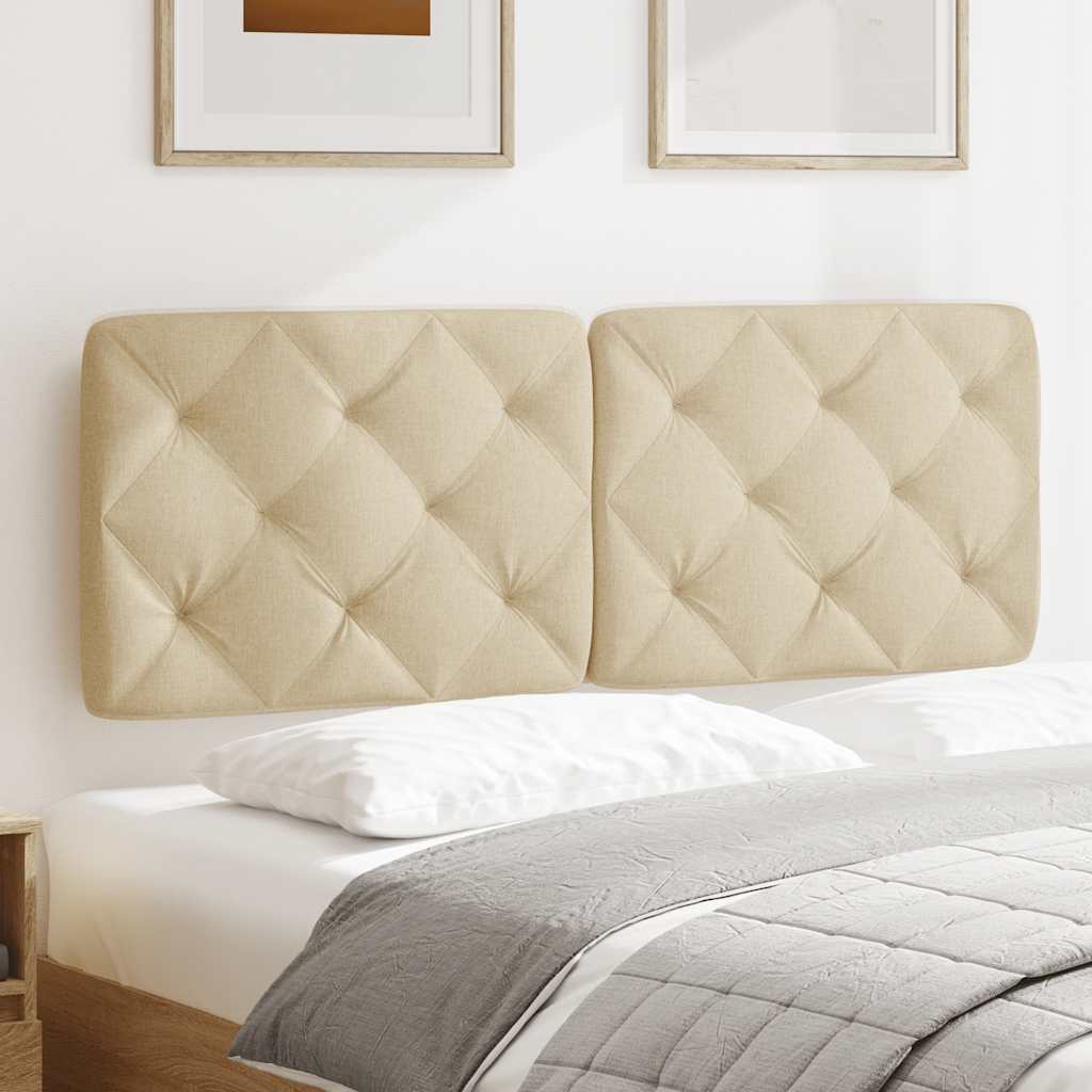 Vidaxl hoofdbordkussen 140 cm stof crèmekleurig