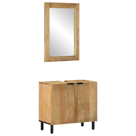 Vidaxl 2-delige badkamermeubelset massief mango bruin