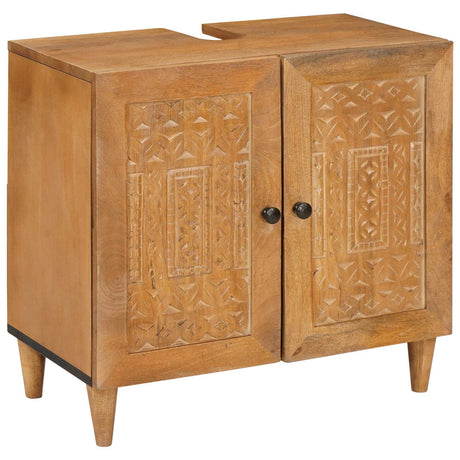 Vidaxl badkamermeubelset 2 st bruin 62 x 33 x 58 cm bewerkt hout