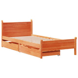 Vidaxl bedframe zonder matras massief grenenhout wasbruin 100x200 cm