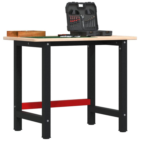 VidaXL Rechteckige Werkbank 100x60x81,5 cm massive Eiche