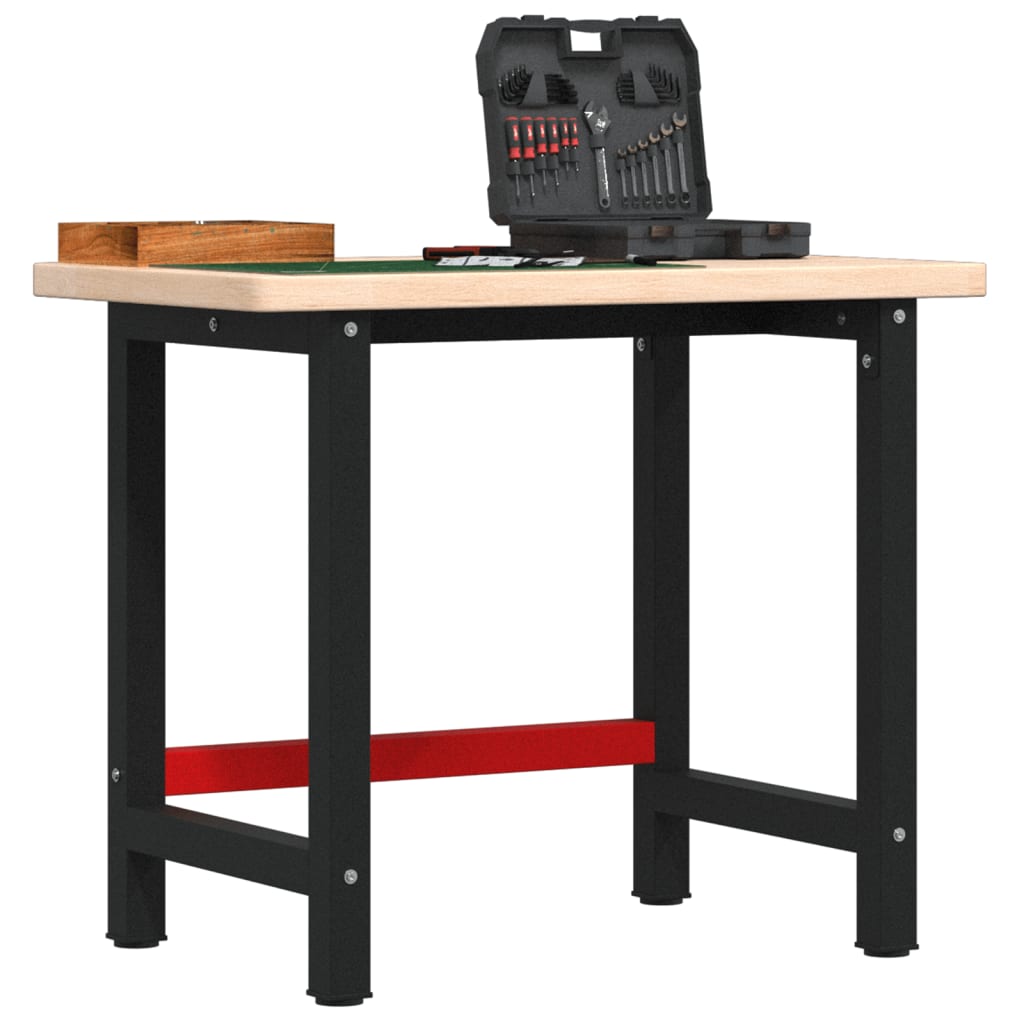 Vidaxx rechteckige Werkbank 100x60x83 cm massive Eiche