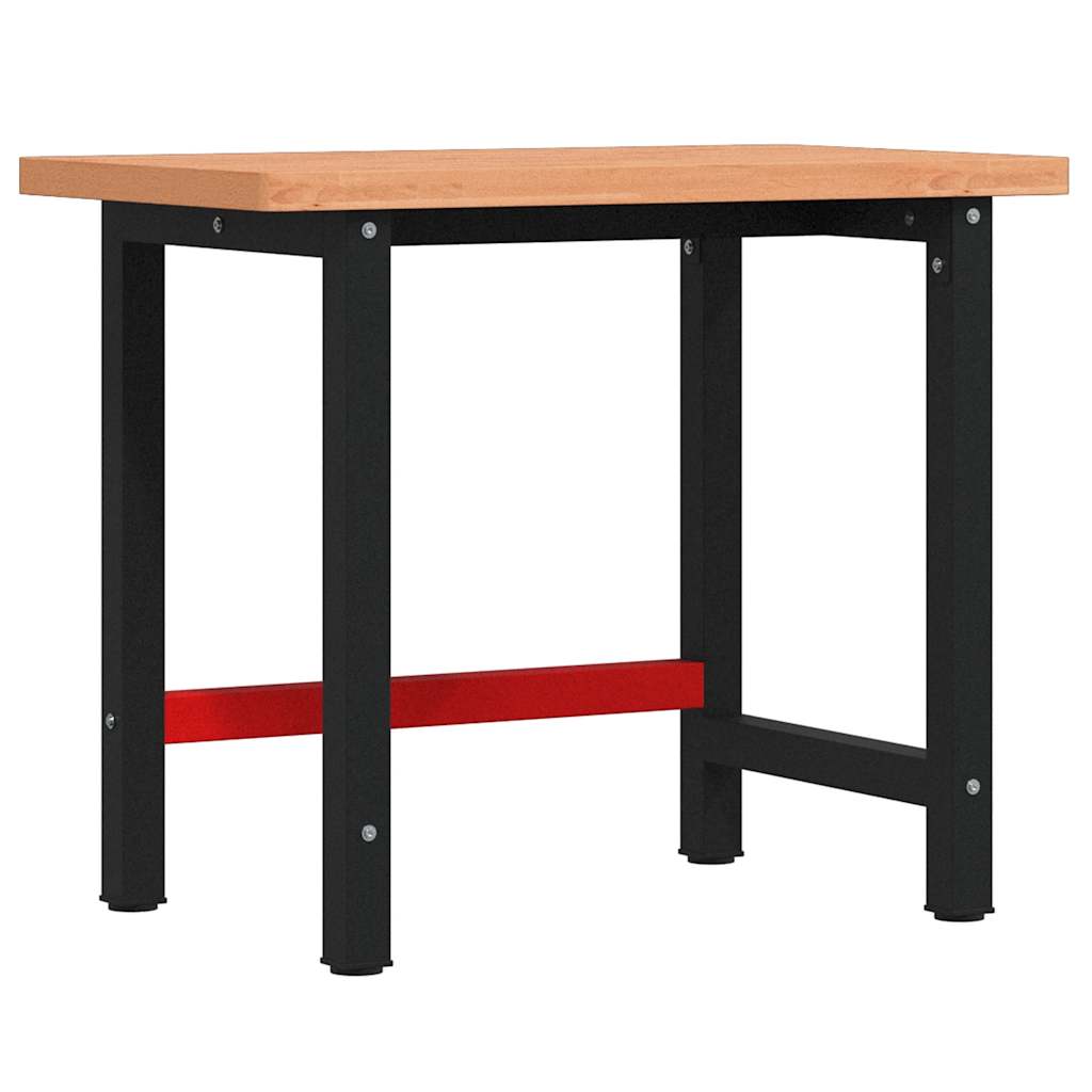 VidaXL Werkbank rechteckig 100x60x83 cm massives Buchenholz