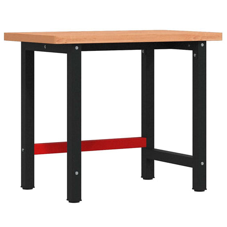 VidaXL Werkbank rechteckig 100x60x83 cm massives Buchenholz