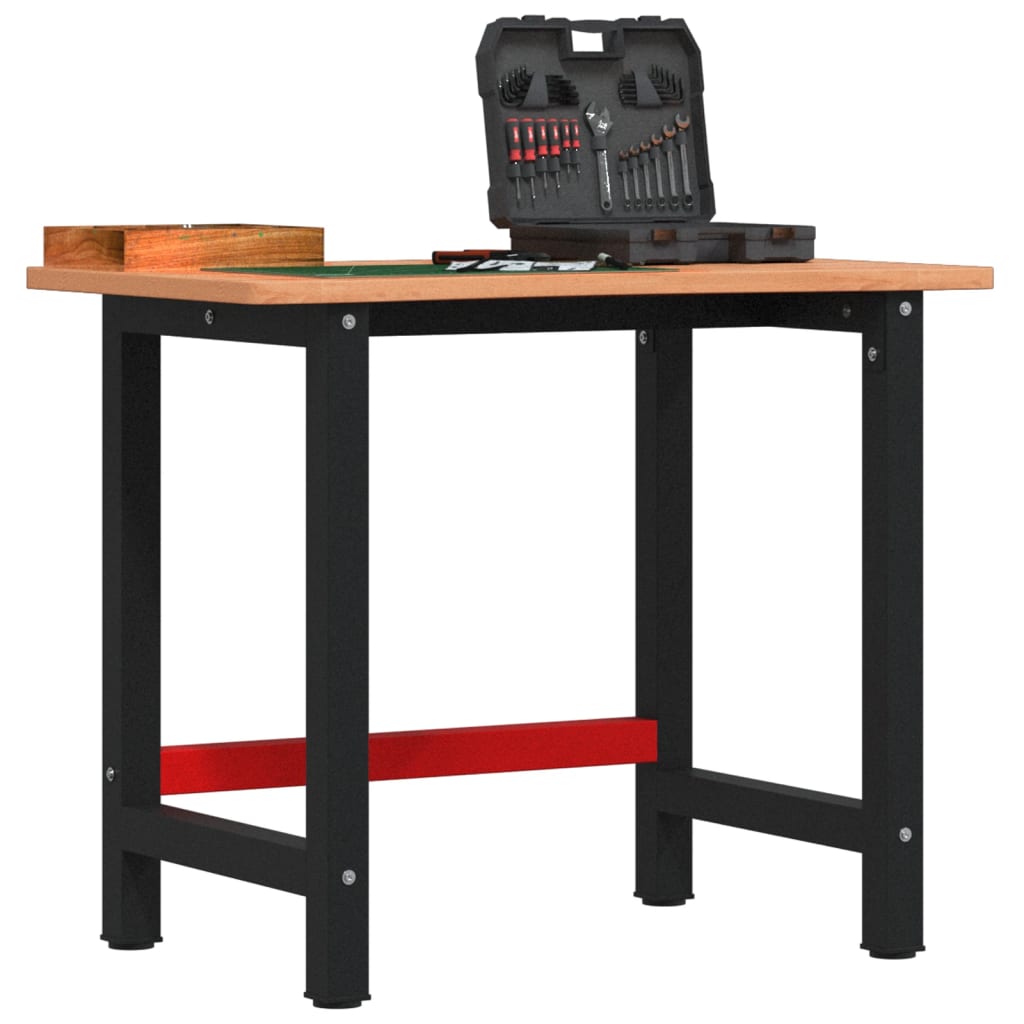 VidaXL Werkbank 100x(55-60)x81,5 cm massives Buchenholz