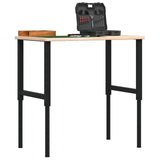 VidaXL Rechteckige Werkbank 100x60x(71,5-98) cm Massive Eiche