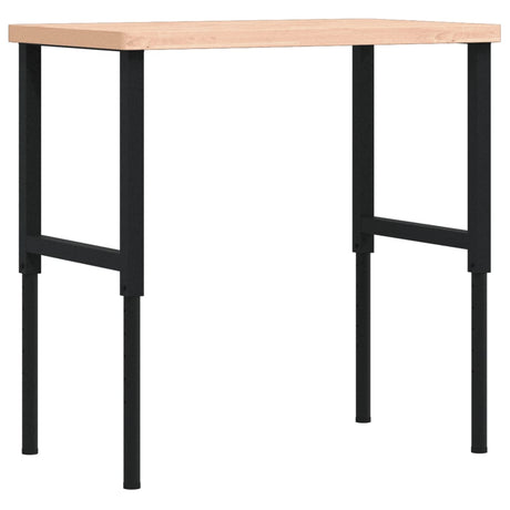VidaXL Rechteckige Werkbank 100 x 60 x (73–99,5) cm, massives Buchenholz