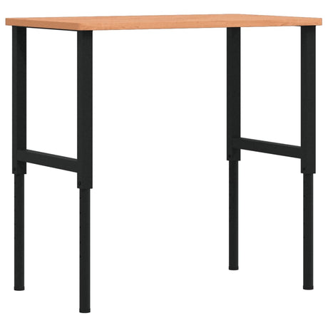 VidaXL Rechteckige Werkbank 100 x 60 x (71,5–98) cm, massives Buchenholz