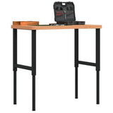 VidaXL Werkbank 100x(55-60)x(73-99,5) cm Massives Buchenholz