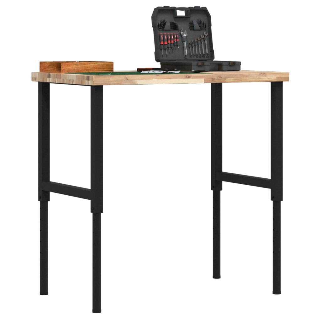 VidaXL Rechteckige Werkbank 100x60x(73-99,5) cm Massives Akazienholz