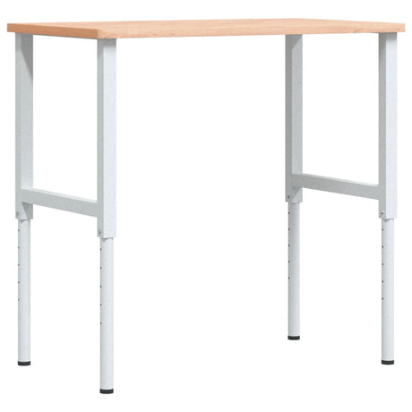 VidaXL Rechteckige Werkbank 100 x 60 x (71,5–98) cm, massives Buchenholz