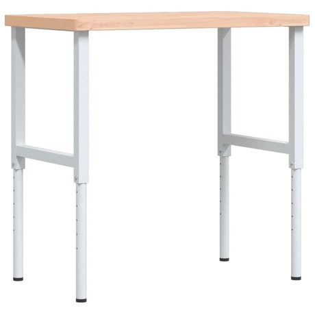 VidaXL Rechteckige Werkbank 100 x 60 x (73–99,5) cm, massives Buchenholz