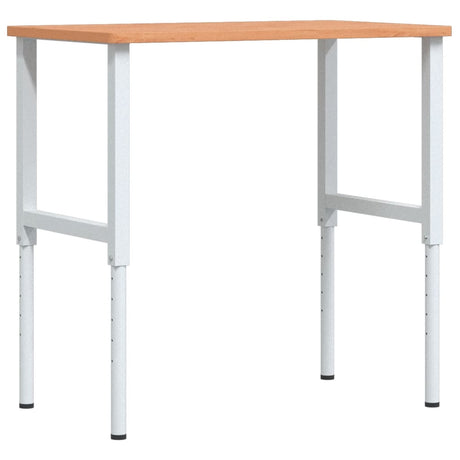 VidaXL Rechteckige Werkbank 100 x 60 x (71,5–98) cm, massives Buchenholz